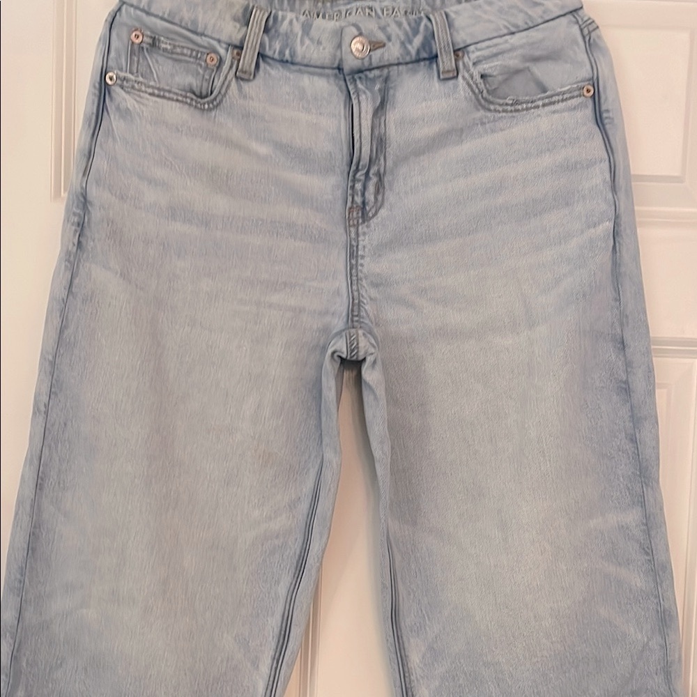 American Eagle Outfitters Light Blue Stretch Wide Leg Denim